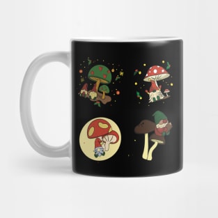 Vintage Merry Mushroom Lovers Stickers Pack Mug